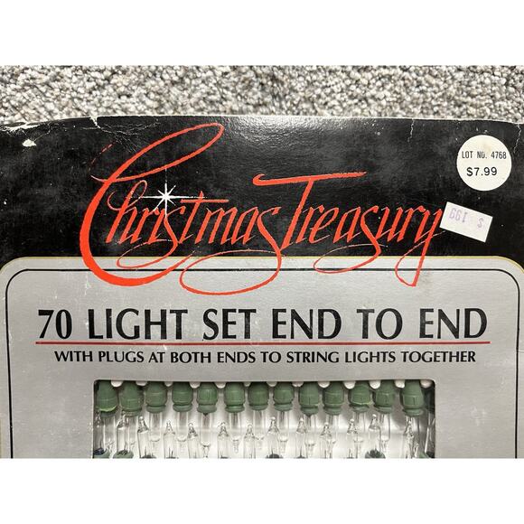 Vintage New Old Stock Christmas Treasury 2 Sets of 70 Clear Lights Super Brite - Picture 4 of 10